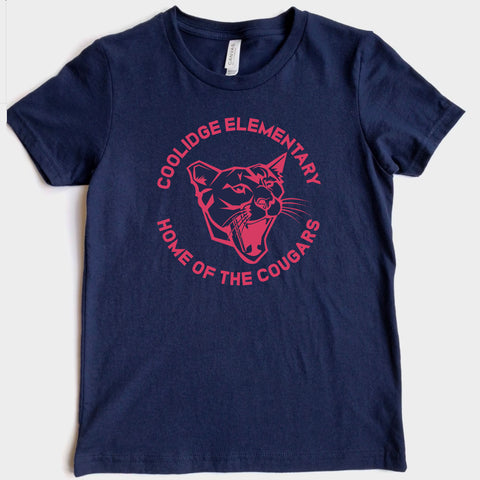 Coolidge Cougar Youth Tee - Pink Design