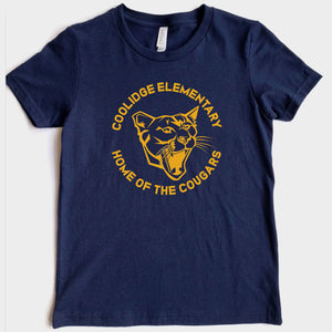 Coolidge Cougar Youth Tee - Yellow Design