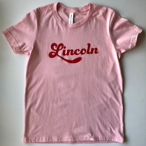 Lincoln Youth Short Sleeve Script Tee