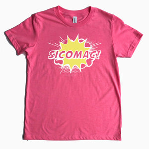 Sicomac Youth Pow Neon Pink Tee